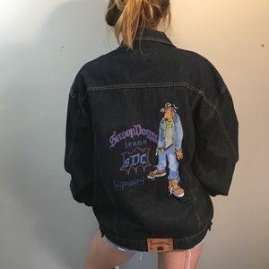 Vintage Snoop Dogg denim jean jacket 90’s XL